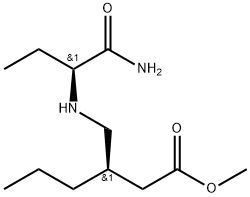 Hexanoic acid, 3-[[[(1R)-1-(aminocarbonyl)propyl]amino]methyl]-, methyl ester, (3S)-rel- Structure