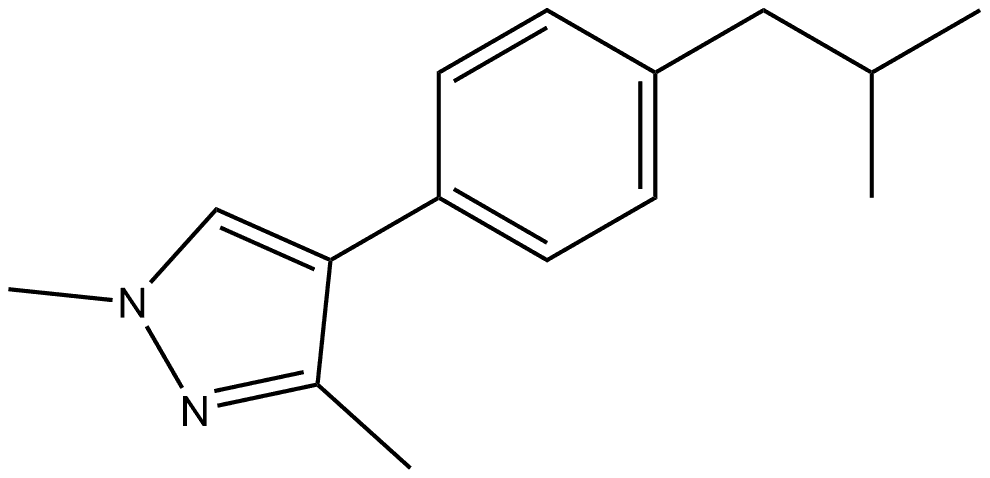 1,3-Dimethyl-4-[4-(2-methylpropyl)phenyl]-1H-pyrazole Structure