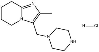 Imidazo[1,2-a]pyridine, 5,6,7,8-tetrahydro-2-methyl-3-(1-piperazinylmethyl)-, hydrochloride (1:1) Structure