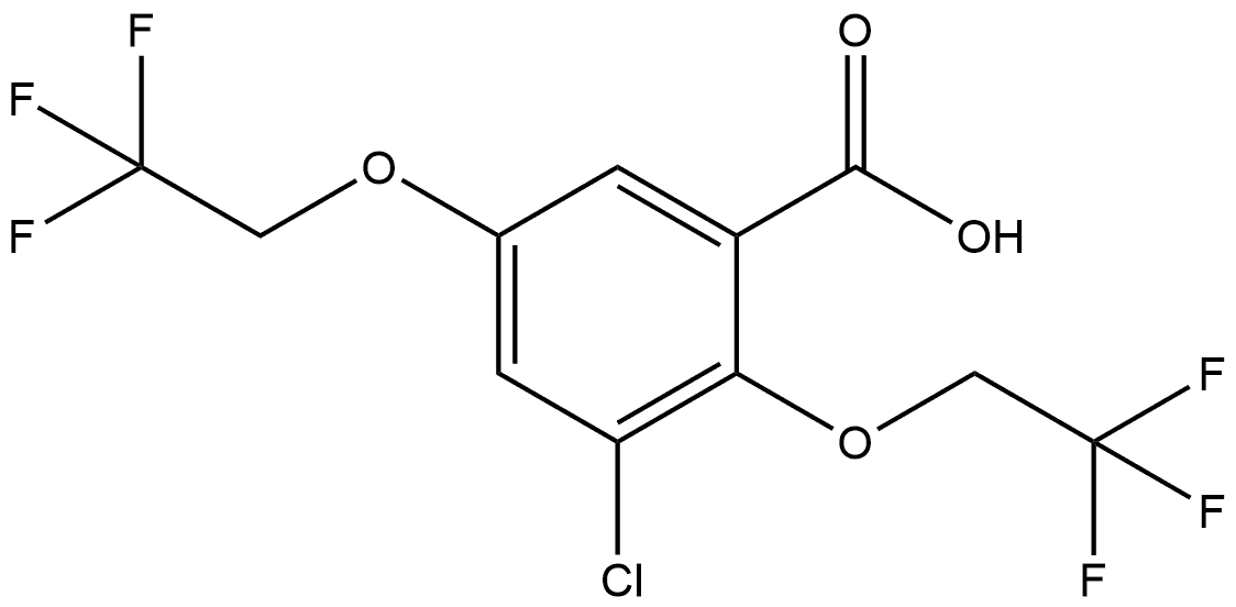 3-Chloro-2,5-bis(2,2,2-trifluoroethoxy)benzoic Acid Structure