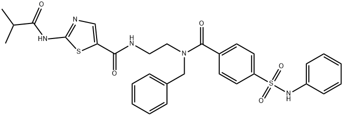 2-[(2-Methyl-1-oxopropyl)amino]-N-[2-[[4-[(phenylamino)sulfonyl]benzoyl](phenylmethyl)amino]ethyl]-5-thiazolecarboxamide Structure