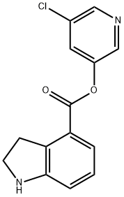 1H-Indole-4-carboxylic acid, 2,3-dihydro-, 5-chloro-3-pyridinyl ester Structure