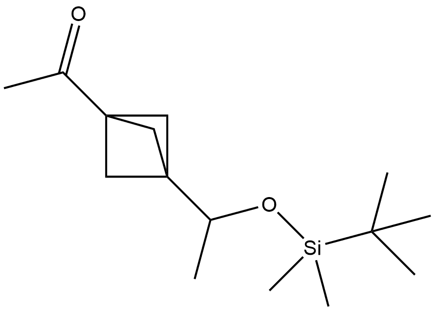 1-(3-(1-((tert-butyldimethylsilyl)oxy)ethyl)bicyclo[1.1.1]pentan-1-yl)ethan-1-one Structure