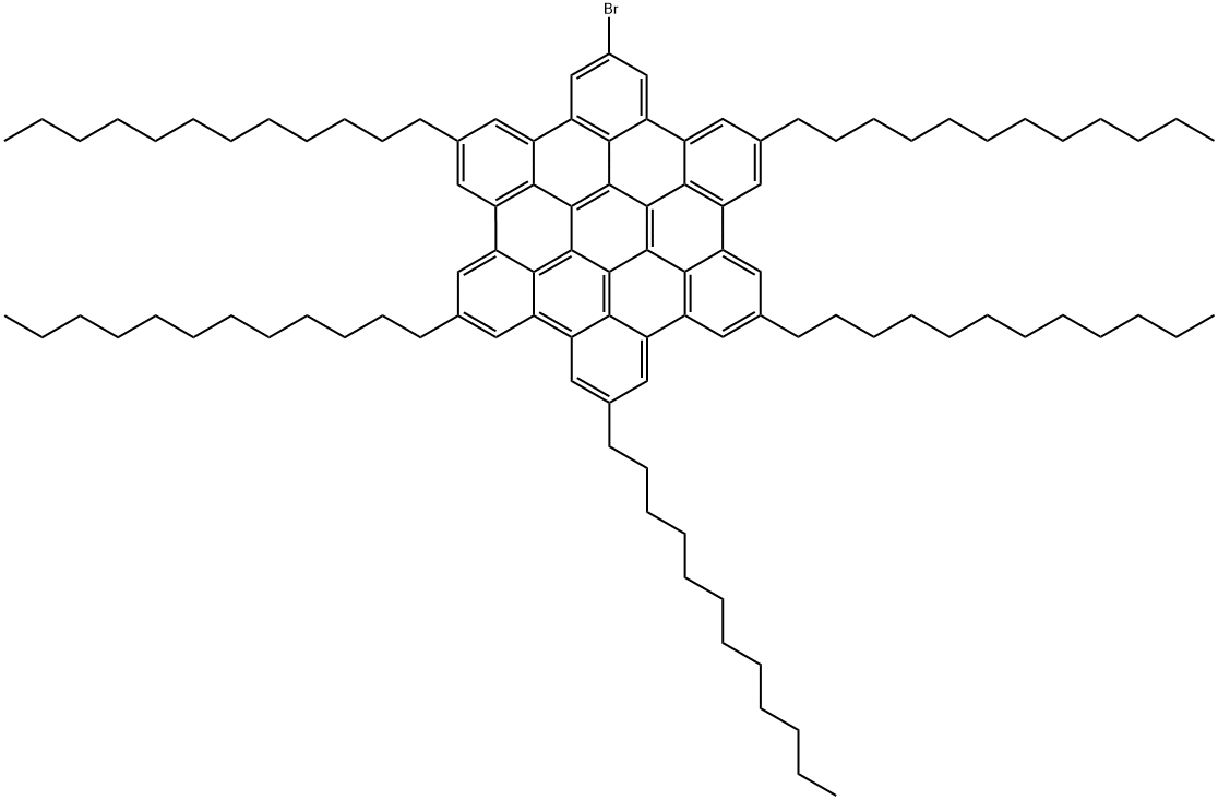 Hexabenzo[bc,ef,hi,kl,no,qr]coronene, 2-bromo-5,8,11,14,17-pentadodecyl- Structure