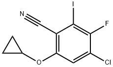 Benzonitrile, 4-chloro-6-(cyclopropyloxy)-3-fluoro-2-iodo- Structure