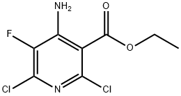 3-Pyridinecarboxylic acid, 4-amino-2,6-dichloro-5-fluoro-, ethyl ester 구조식 이미지