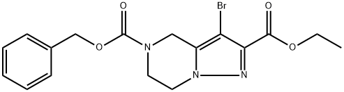 Pyrazolo[1,5-a]pyrazine-2,5(4H)-dicarboxylic acid, 3-bromo-6,7-dihydro-, 2-ethyl 5-(phenylmethyl) ester Structure