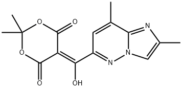 1,3-Dioxane-4,6-dione, 5-[(2,8-dimethylimidazo[1,2-b]pyridazin-6-yl)hydroxymethylene]-2,2-dimethyl- Structure