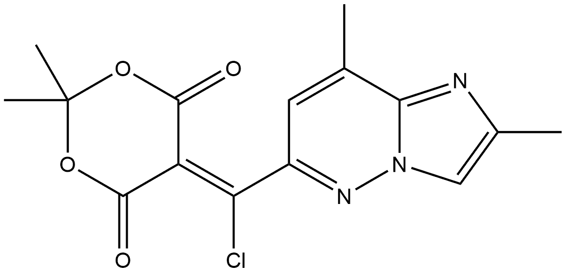 5-[Chloro(2,8-dimethylimidazo[1,2-b]pyridazin-6-yl)methylene]-2,2-dimethyl-1,3-dioxane-4,6-dione Structure