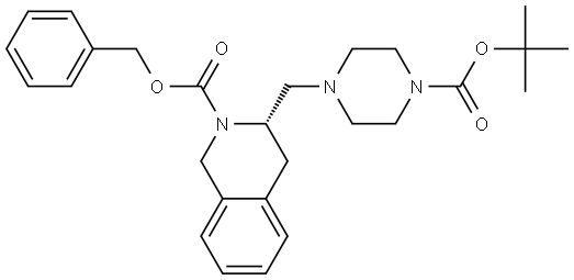 benzyl (3S)-3-{[4-(tert-butoxycarbonyl)piperazin-1-yl]methyl}-3,4-dihydroisoquinoline-2(1H)-carboxylate Structure