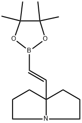 1H-Pyrrolizine, hexahydro-7a-[(1E)-2-(4,4,5,5-tetramethyl-1,3,2-dioxaborolan-2-yl)ethenyl]- Structure