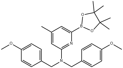 2-Pyridinamine, N,N-bis[(4-methoxyphenyl)methyl]-4-methyl-6-(4,4,5,5-tetramethyl-1,3,2-dioxaborolan-2-yl)- Structure