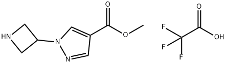 1H-Pyrazole-4-carboxylic acid, 1-(3-azetidinyl)-, methyl ester, 2,2,2-trifluoroacetate (1:1) Structure