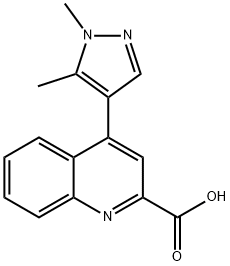 2-Quinolinecarboxylic acid, 4-(1,5-dimethyl-1H-pyrazol-4-yl)- Structure