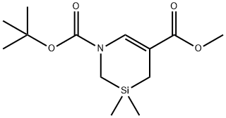 1-Aza-3-silacyclohex-5-ene-1,5-dicarboxylic acid, 3,3-dimethyl-, 1-(1,1-dimethylethyl) 5-methyl ester 구조식 이미지