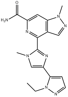 1H-Pyrazolo[4,3-c]pyridine-6-carboxamide, 4-[4-(1-ethyl-1H-pyrazol-5-yl)-1-methyl-1H-imidazol-2-yl]-1-methyl- Structure