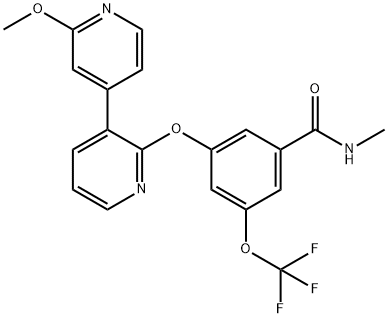 Benzamide, 3-[(2'-methoxy[3,4'-bipyridin]-2-yl)oxy]-N-methyl-5-(trifluoromethoxy)- Structure