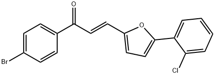 2-Propen-1-one, 1-(4-bromophenyl)-3-[5-(2-chlorophenyl)-2-furanyl]-, (2E)- Structure