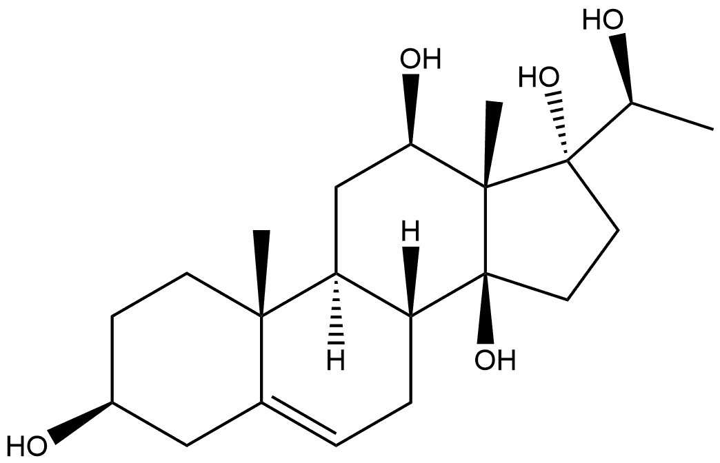 Pregn-5-ene-3,12,14,17,20-pentol, (3β,12β,14β,17α,20S)- Structure