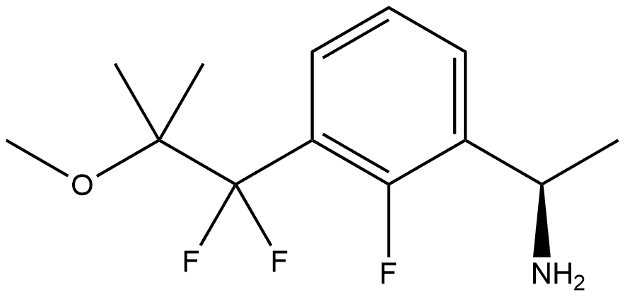 Benzenemethanamine, 3-(1,1-difluoro-2-methoxy-2-methylpropyl)-2-fluoro-α-methyl-, (αR)- 구조식 이미지