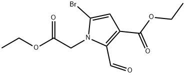 Ethyl 5-bromo-3-(ethoxycarbonyl)-2-formyl-1H-pyrrole-1-acetate Structure