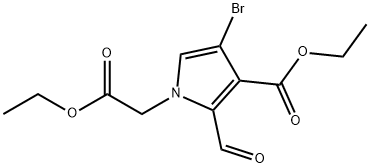 Ethyl 4-bromo-3-(ethoxycarbonyl)-2-formyl-1H-pyrrole-1-acetate Structure