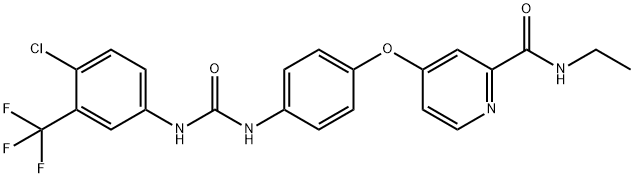 2-Pyridinecarboxamide, 4-[4-[[[[4-chloro-3-(trifluoromethyl)phenyl]amino]carbonyl]amino]phenoxy]-N-ethyl- Structure