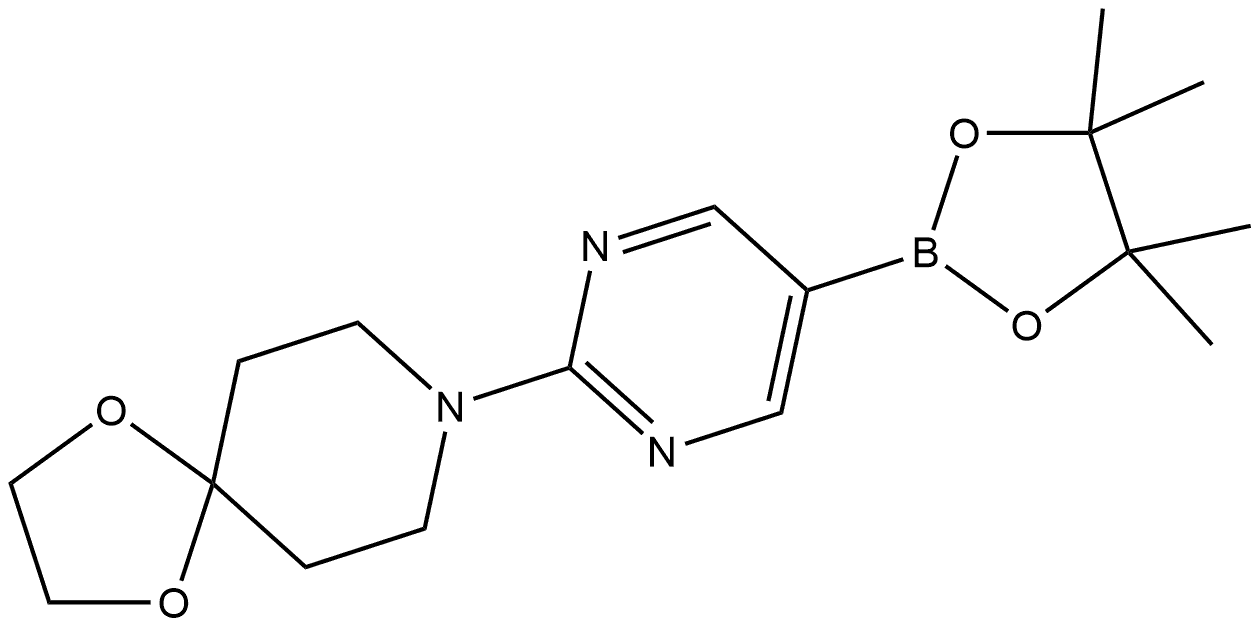 8-[5-(4,4,5,5-Tetramethyl-1,3,2-dioxaborolan-2-yl)-2-pyrimidinyl]-1,4-dioxa-8... Structure