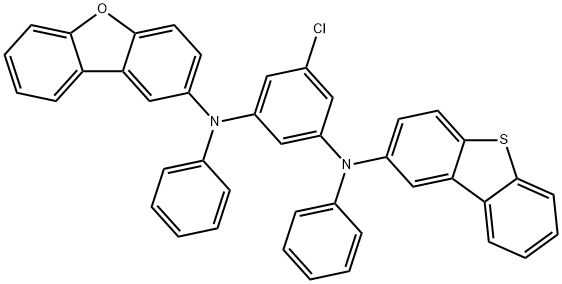 1,3-Benzenediamine, 5-chloro-N1-2-dibenzofuranyl-N3-2-dibenzothienyl-N1,N3-diphenyl- Structure