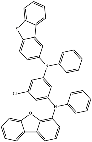 1,3-Benzenediamine, 5-chloro-N1-4-dibenzofuranyl-N3-2-dibenzothienyl-N1,N3-diphenyl- 구조식 이미지