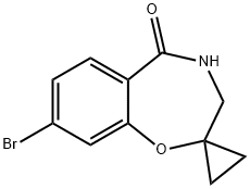 Spiro[1,4-benzoxazepine-2(5H),1'-cyclopropan]-5-one, 8-bromo-3,4-dihydro- 구조식 이미지