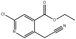 4-Pyridinecarboxylic acid, 2-chloro-5-(cyanomethyl)-, ethyl ester 구조식 이미지