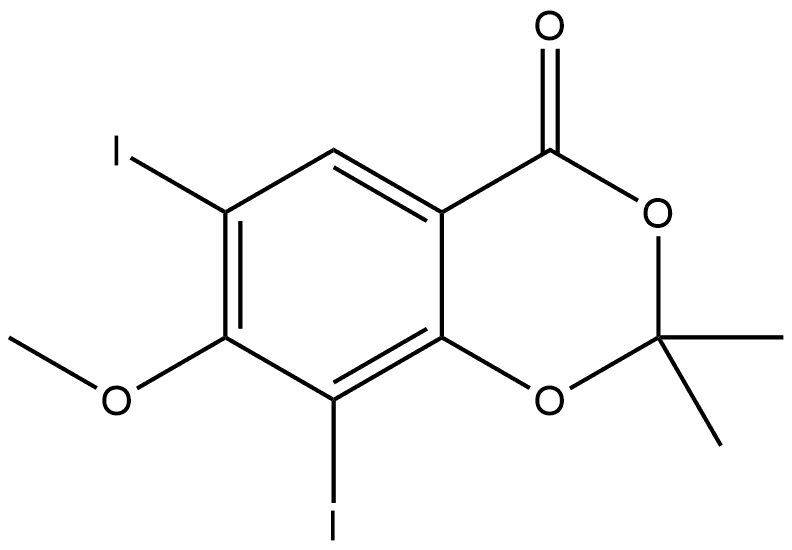 6,8-Diiodo-7-methoxy-2,2-dimethyl-4H-1,3-benzodioxin-4-one Structure