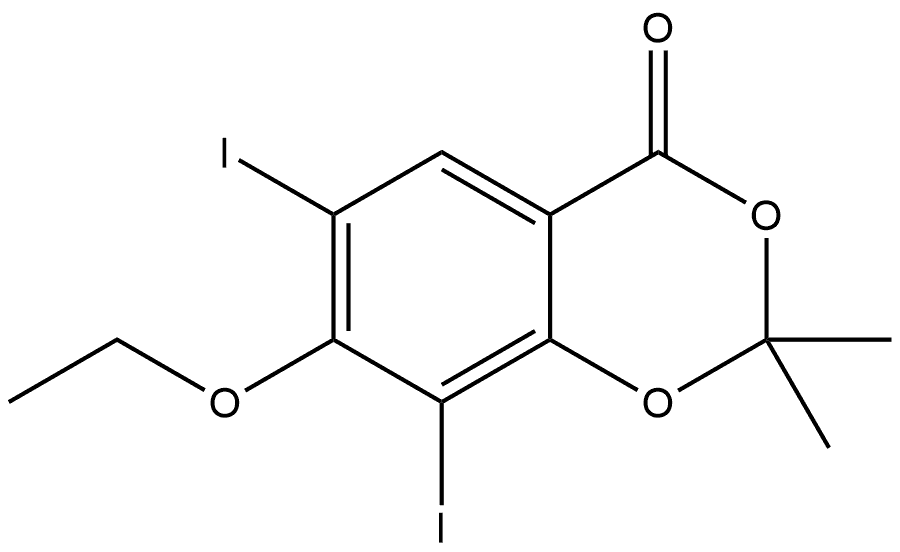 7-Ethoxy-6,8-diiodo-2,2-dimethyl-4H-1,3-benzodioxin-4-one Structure