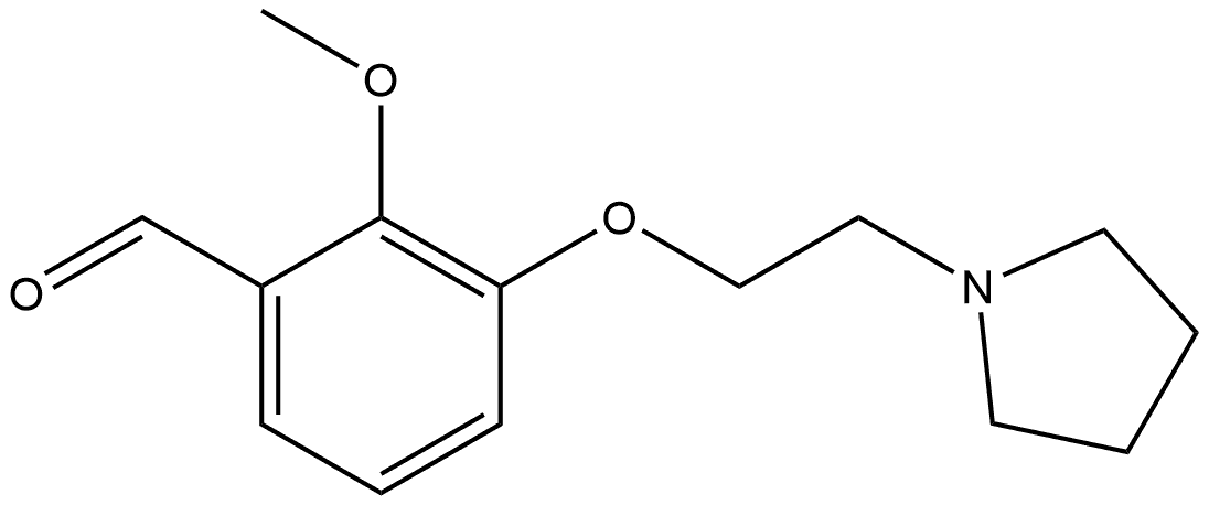 2-Methoxy-3-[2-(1-pyrrolidinyl)ethoxy]benzaldehyde Structure