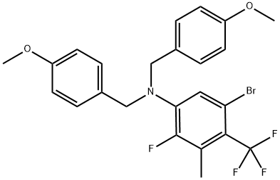 Benzenemethanamine, N-[5-bromo-2-fluoro-3-methyl-4-(trifluoromethyl)phenyl]-4-methoxy-N-[(4-methoxyphenyl)methyl]- Structure