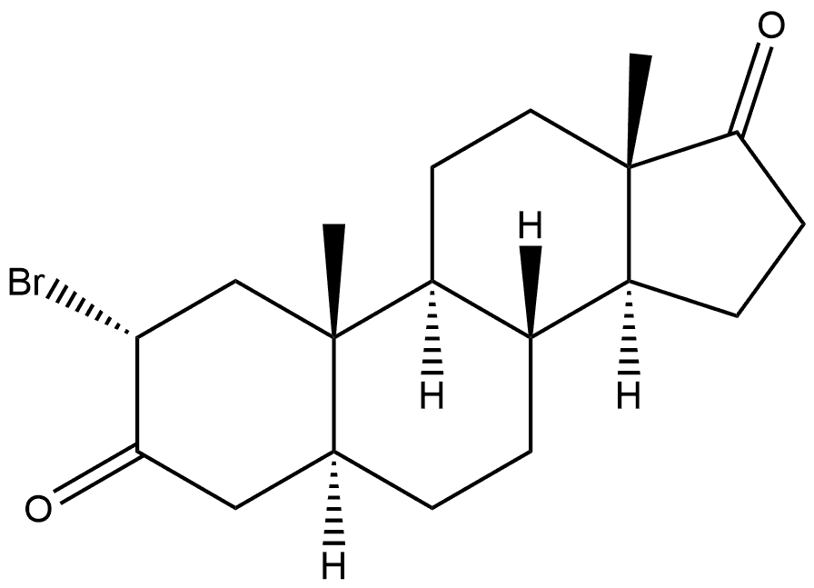Androstane-3,17-dione, 2-bromo-, (2α,5α)- 구조식 이미지