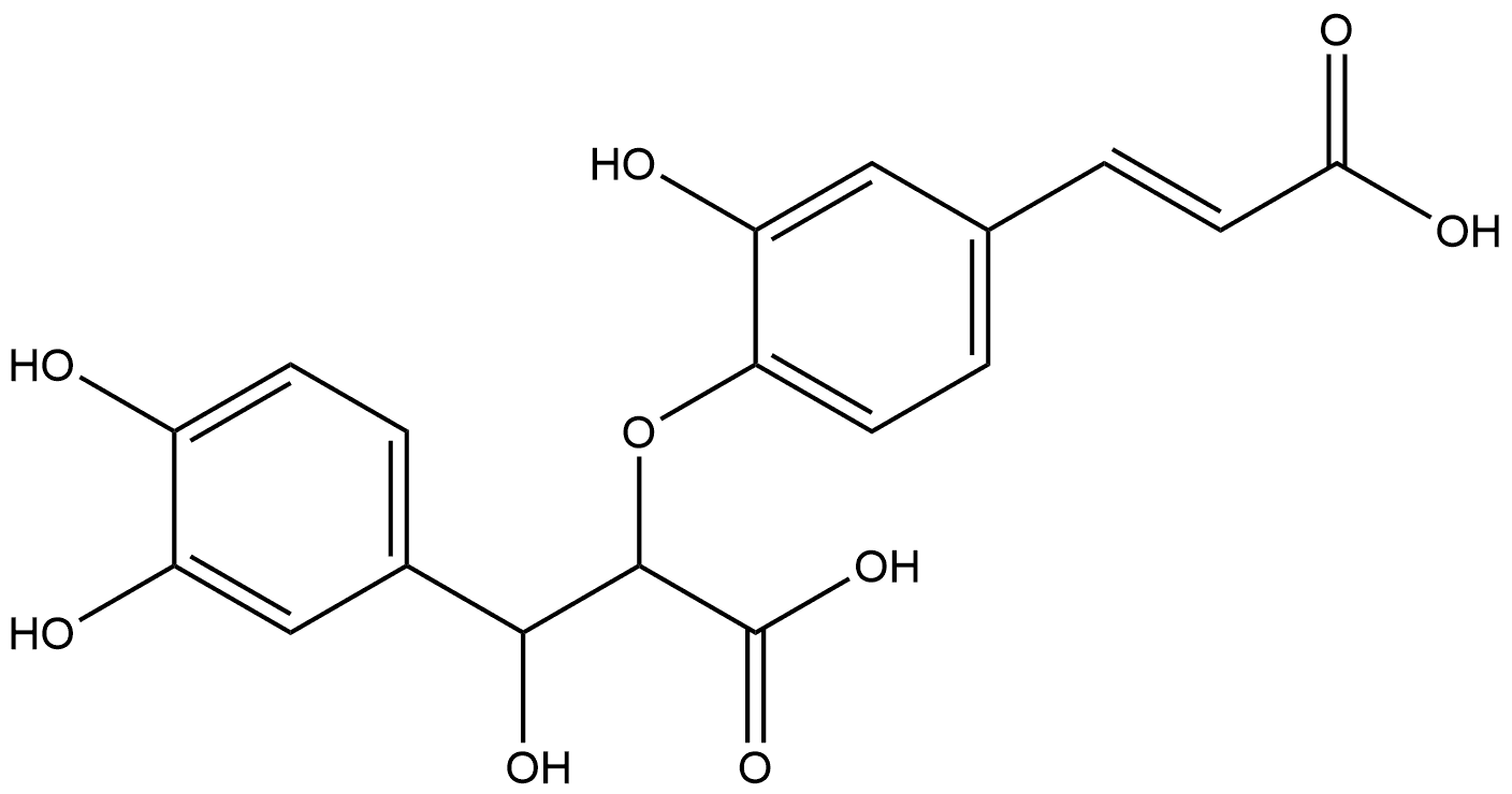 Benzenepropanoic acid, α-[4-[(1E)-2-carboxyethenyl]-2-hydroxyphenoxy]-β,3,4-trihydroxy- 구조식 이미지