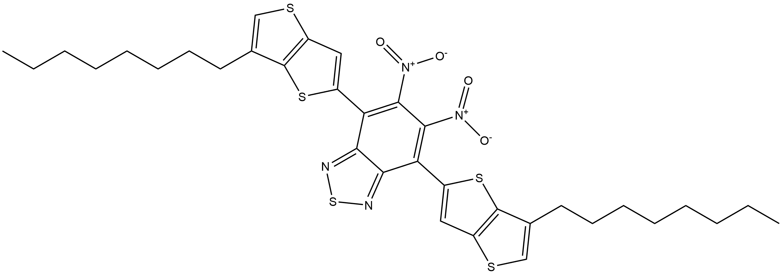 5,6-Dinitro-4,7-bis(6-octylthieno[3,2-b]thien-2-yl)-2,1,3-benzothiadiazole Structure