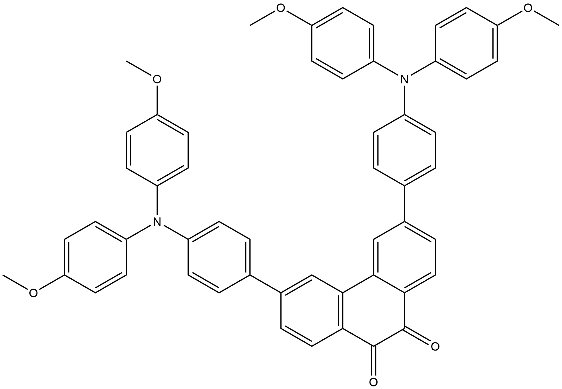 3,6-Bis(4-(bis(4-methoxyphenyl)amino)phenyl)phenanthrene-9,10-dione Structure