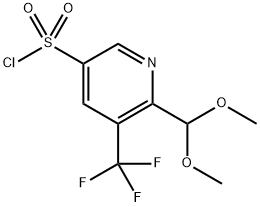 3-Pyridinesulfonyl chloride, 6-(dimethoxymethyl)-5-(trifluoromethyl)- Structure