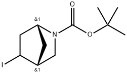 2-Azabicyclo[2.2.1]heptane-2-carboxylic acid, 5-iodo-, 1,1-dimethylethyl ester, (1R,4R)- 구조식 이미지
