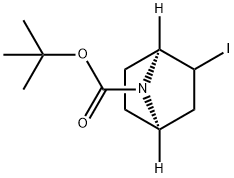 7-Azabicyclo[2.2.1]heptane-7-carboxylic acid, 2-iodo-, 1,1-dimethylethyl ester, (1S,4R)- 구조식 이미지