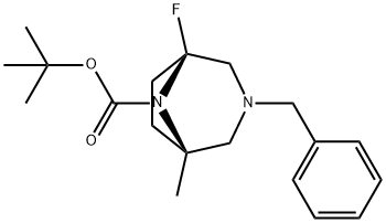 3,8-Diazabicyclo[3.2.1]octane-8-carboxylic acid, 1-fluoro-5-methyl-3-(phenylmethyl)-, 1,1-dimethylethyl ester, (1S,5S)- Structure
