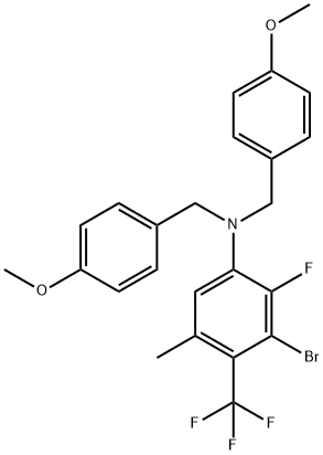 Benzenemethanamine, N-[3-bromo-2-fluoro-5-methyl-4-(trifluoromethyl)phenyl]-4-methoxy-N-[(4-methoxyphenyl)methyl]- Structure