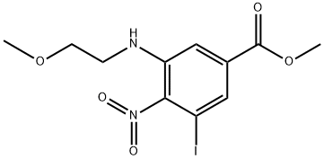 Benzoic acid, 3-iodo-5-[(2-methoxyethyl)amino]-4-nitro-, methyl ester Structure