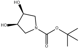 1-Pyrrolidinecarboxylic acid, 3,4-dihydroxy-, 1,1-dimethylethyl ester, (3R,4S)- Structure