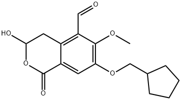 7-(Cyclopentylmethoxy)-3,4-dihydro-3-hydroxy-6-methoxy-1-oxo-1H-2-benzopyran-5-carboxaldehyde Structure