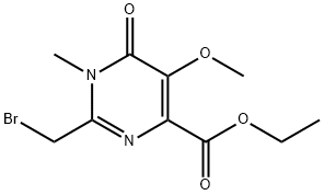 4-Pyrimidinecarboxylic acid, 2-(bromomethyl)-1,6-dihydro-5-methoxy-1-methyl-6-oxo-, ethyl ester Structure