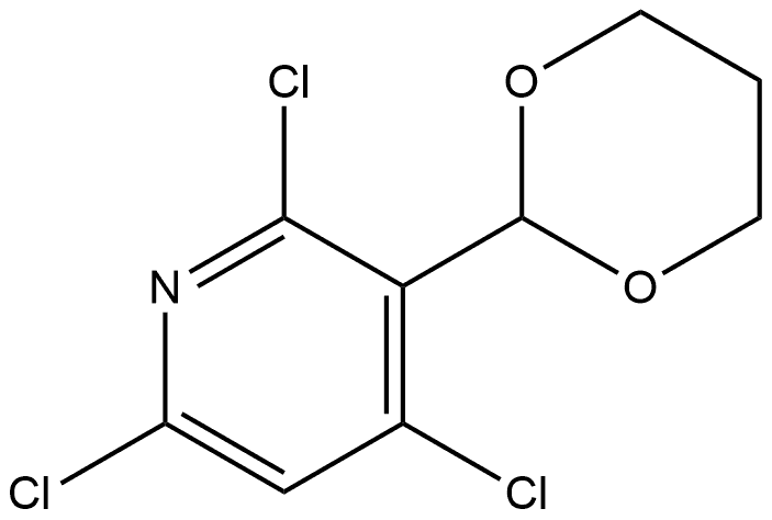 2,4,6-Trichloro-3-(1,3-dioxan-2-yl)pyridine Structure